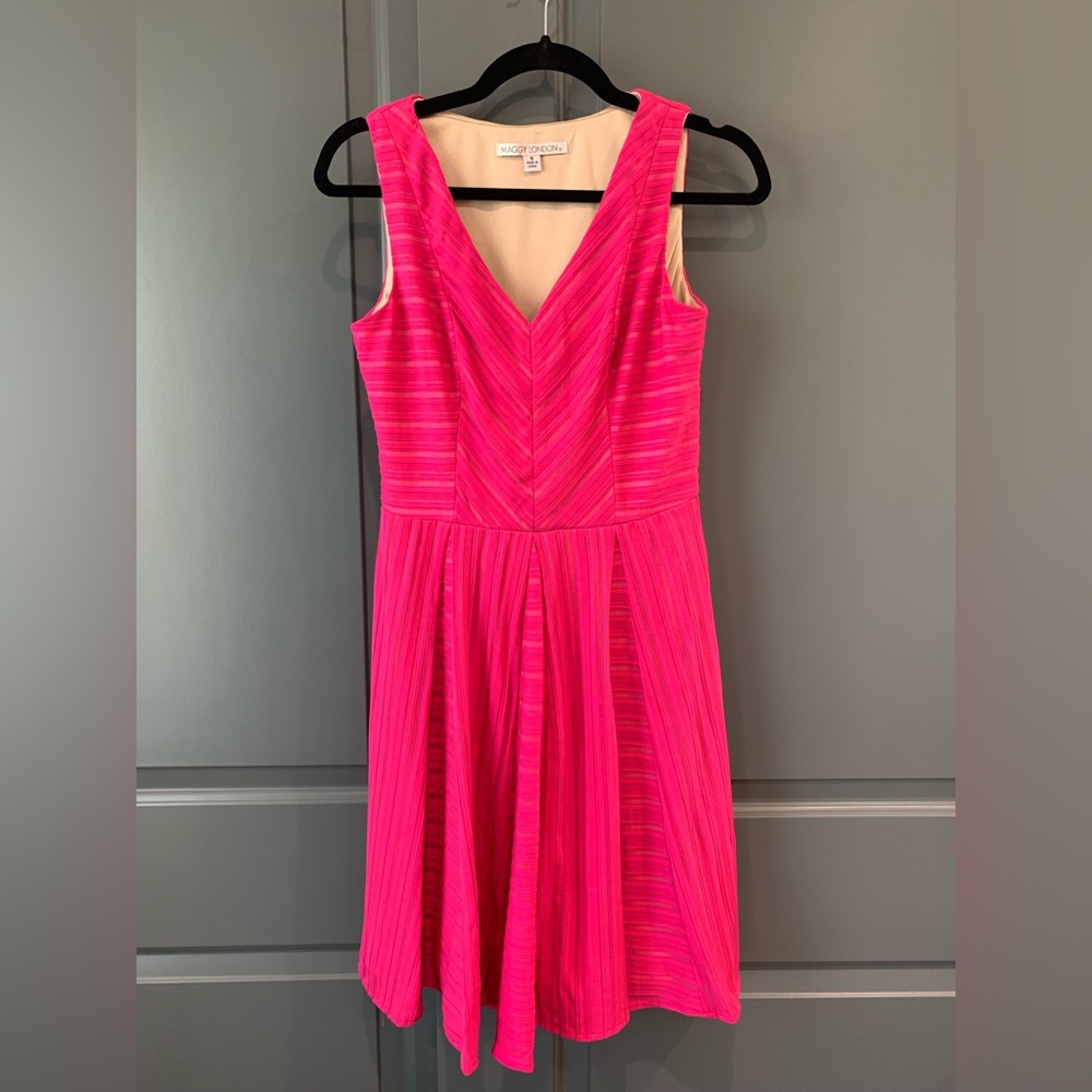 Hot Pink Maggie London A-Line Dress - Size 4